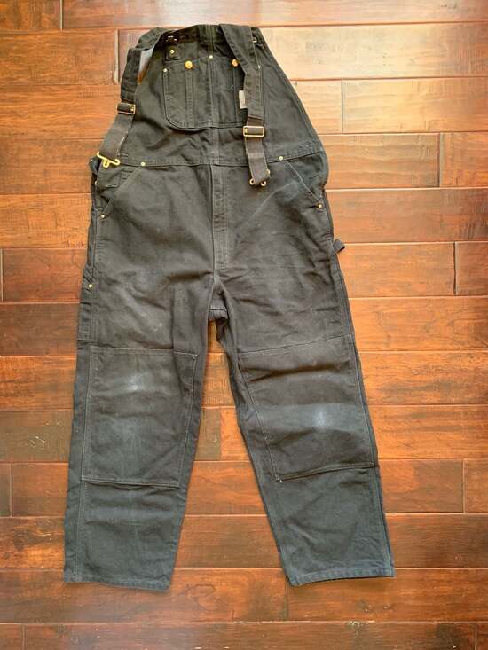 Carhartt Other - Carhartt R01 Black Double-Front Bib Overalls 42x30
